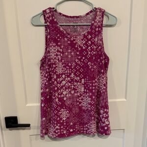 Sonoma Women's Tank Top - Purple and White Pattern